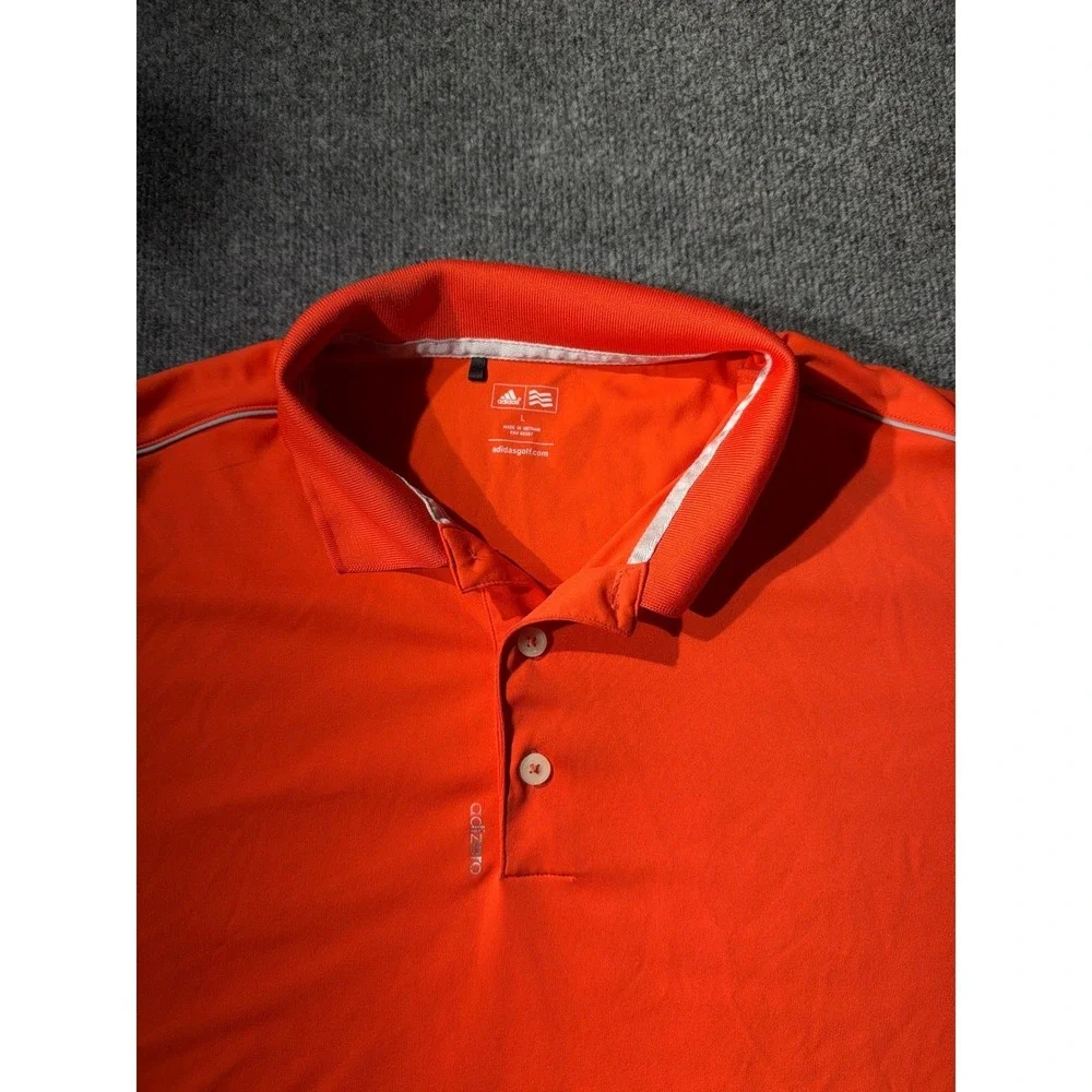 Adidas Golf Adizero Polo Shirt Mens Large Orange Short Sleeve Z75245 Performance